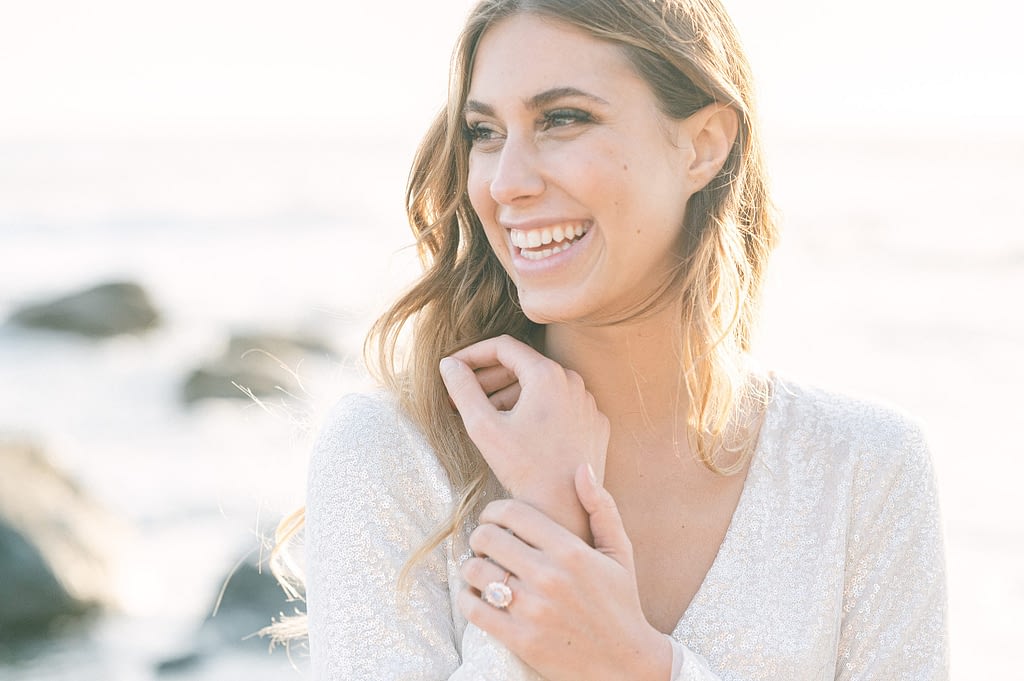 Beautiful bride-to-be showing off her enagagement ring by Amy Huang Photography a San Diego Photographer